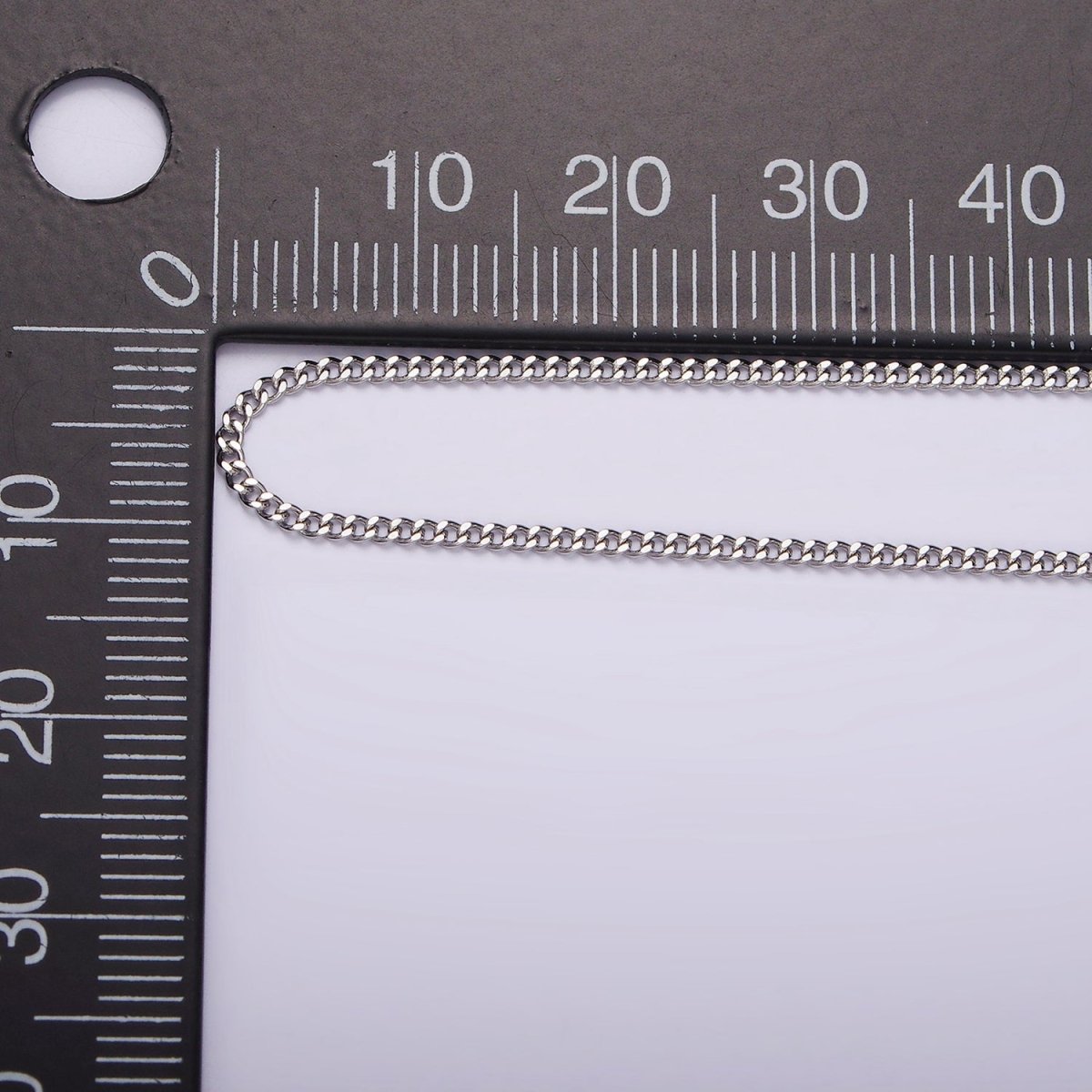 Dainty Stainless Steel Curb Chain Necklace 20 inch in Silver | WA-2403