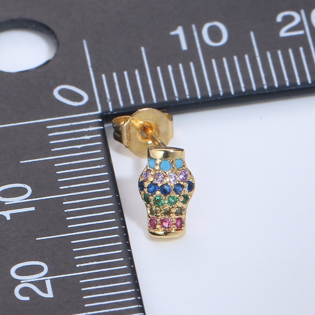 Dainty Stud EARING 1 pair Lampion Earring Gold Micro Pave Earring for Jewelry Christmas Gift Idea Q-267