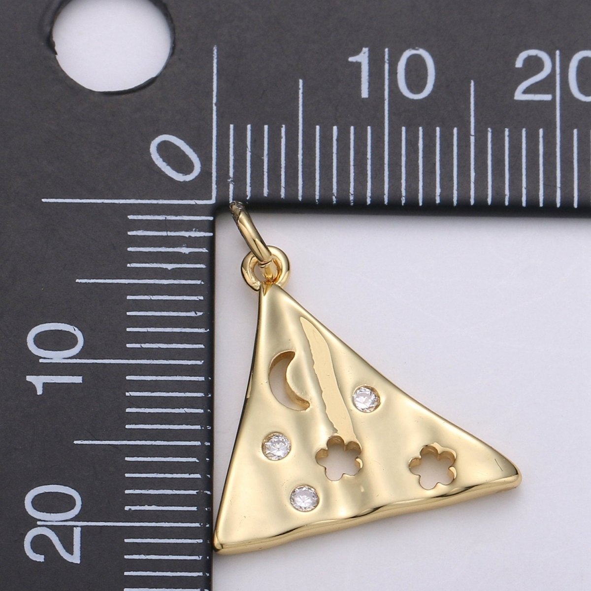 Dainty Triangle Charm Jewelry Gold Crescent Moon and star Charm Jewelry Making Supply 24K Gold Filled Findings Charm Star JewelryC-561