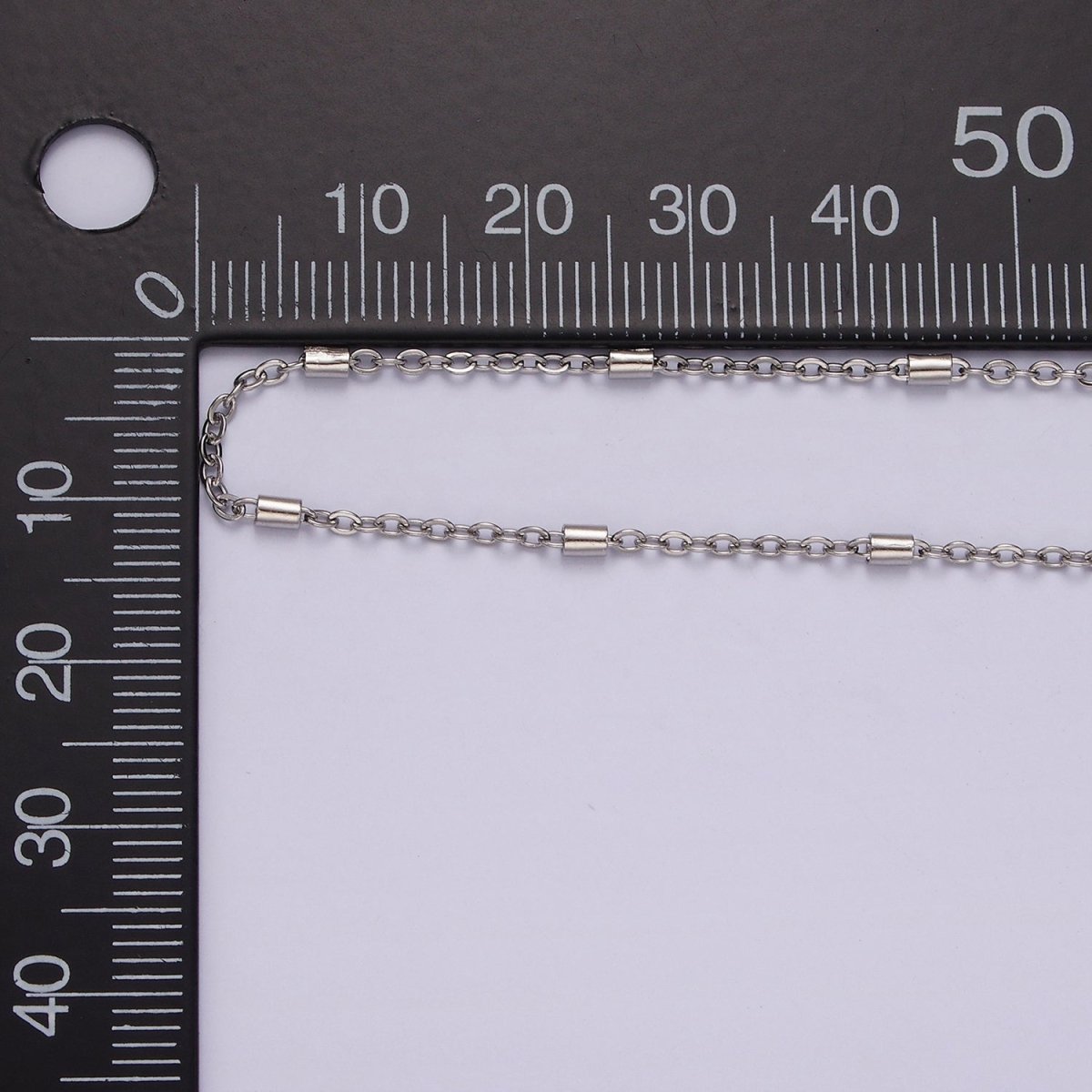 Dainty Tube Satellite Chain Necklace Stainless Steel 18 inch Tube cable Link Necklace in Silver | WA-2386