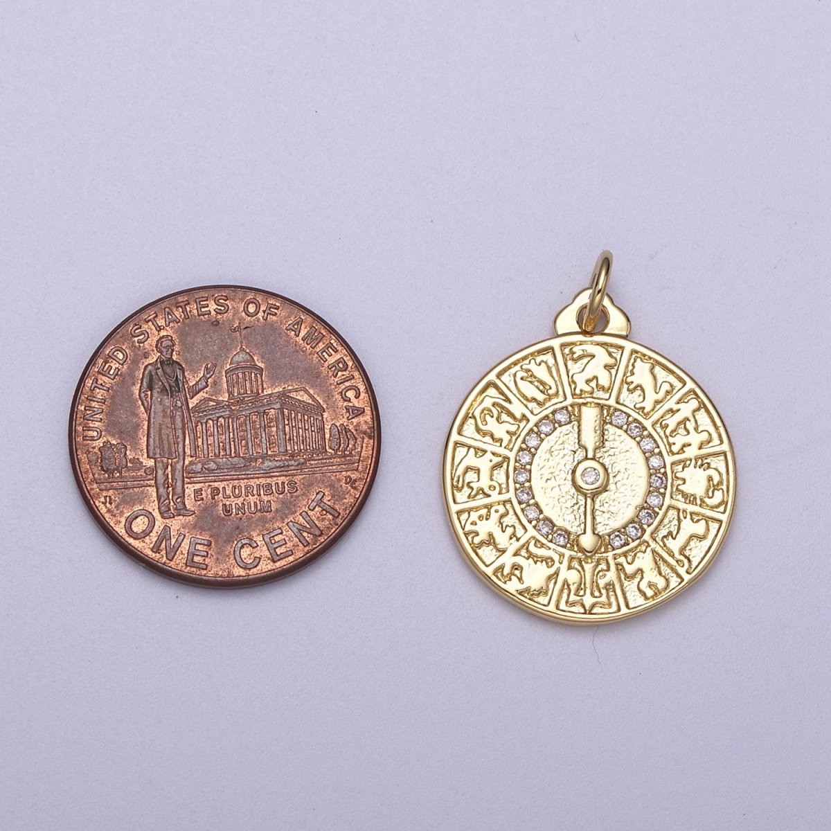 Dainty Zodiac Coin Medallion Charm for Bracelet Necklace Earring Supply N-311