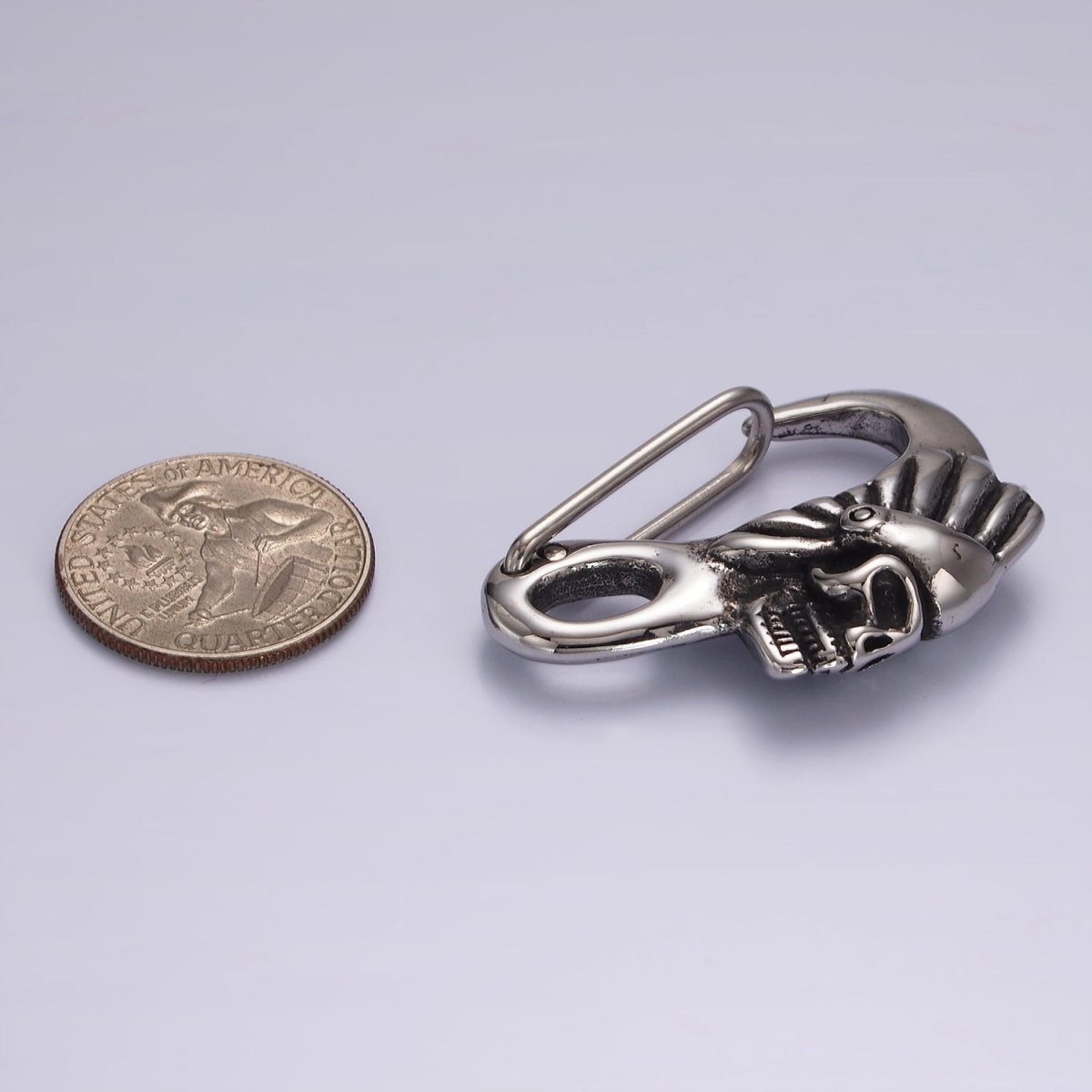 Design Stainless Steel Indian Chief Skull Carabiner for Key Chain Component Z667
