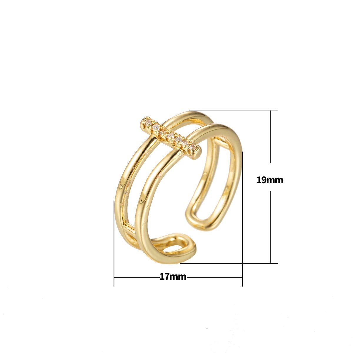 Double Band Ring, Gold Double Ring, Gold Rings for Women, Minimalist Gold Ring, Minimalist Jewelry Ring, Gold Stacking Ring O-352