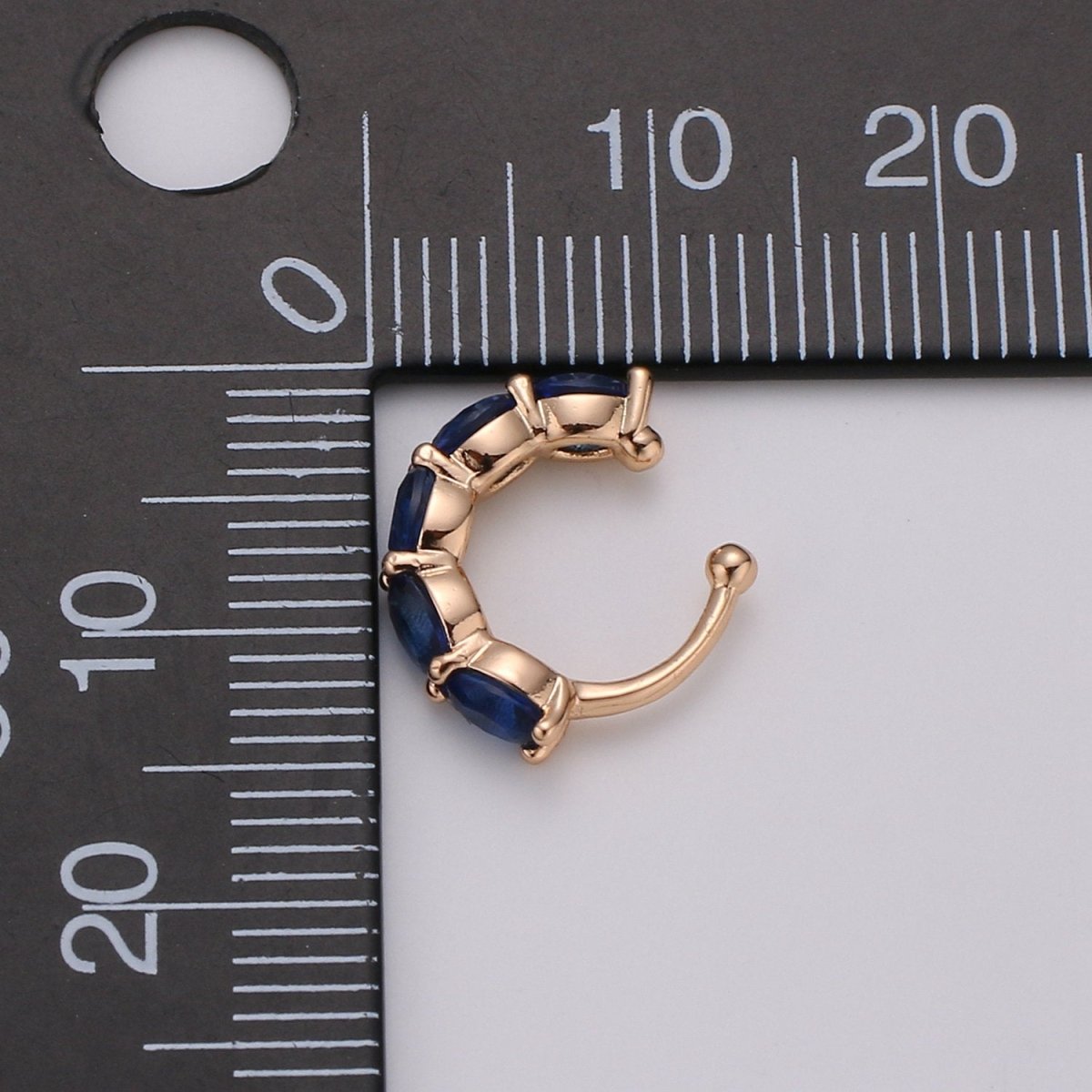 Ear cuff no piercing Gold, Blue Clear ear cuff cz, dainty cuff, gold ear cuff minimalist jewelry K-758 conch cuff cartilage cuff K-758