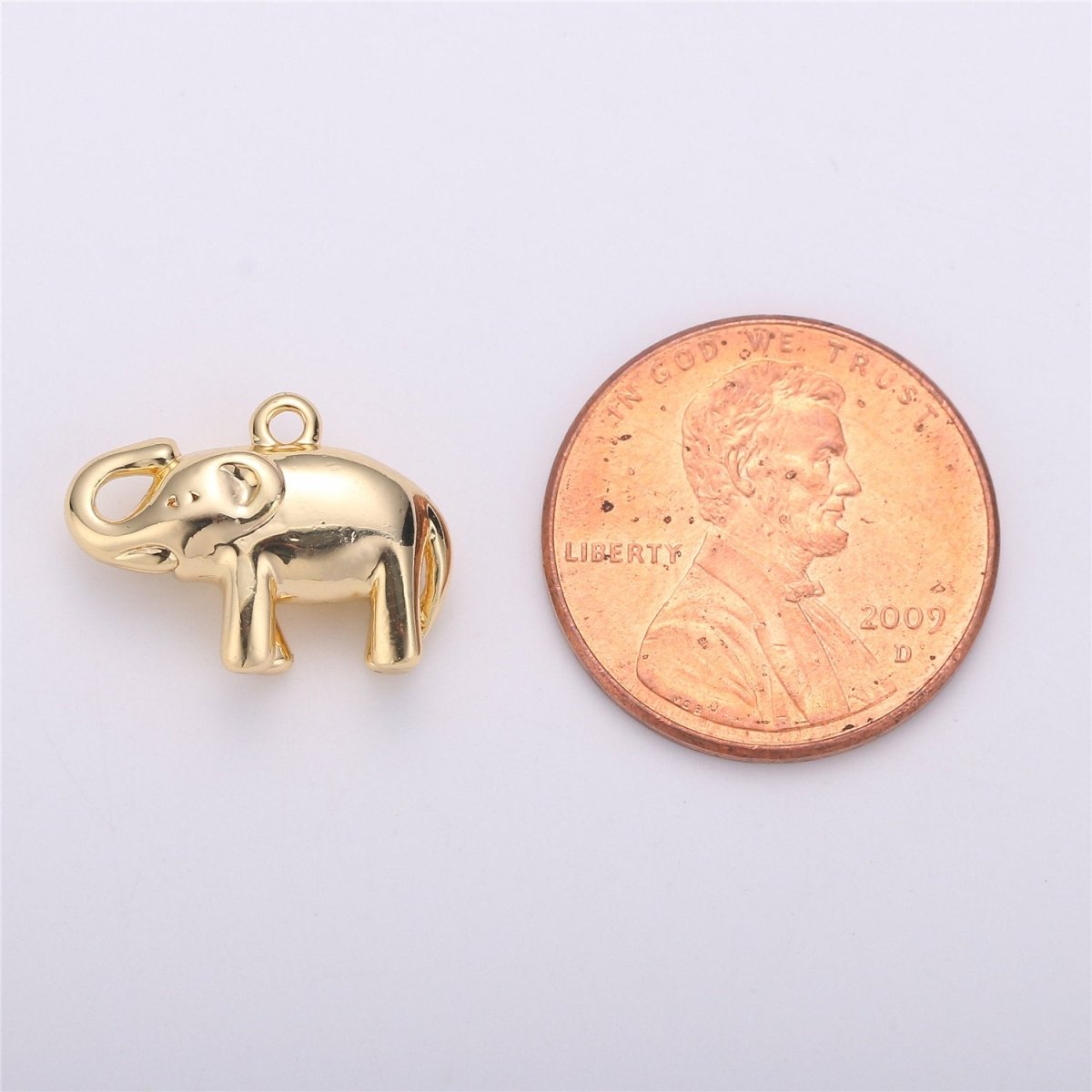 16K Gold Filled Elephant Animal Multidimensional 3D Charm in Gold & Silver | C540