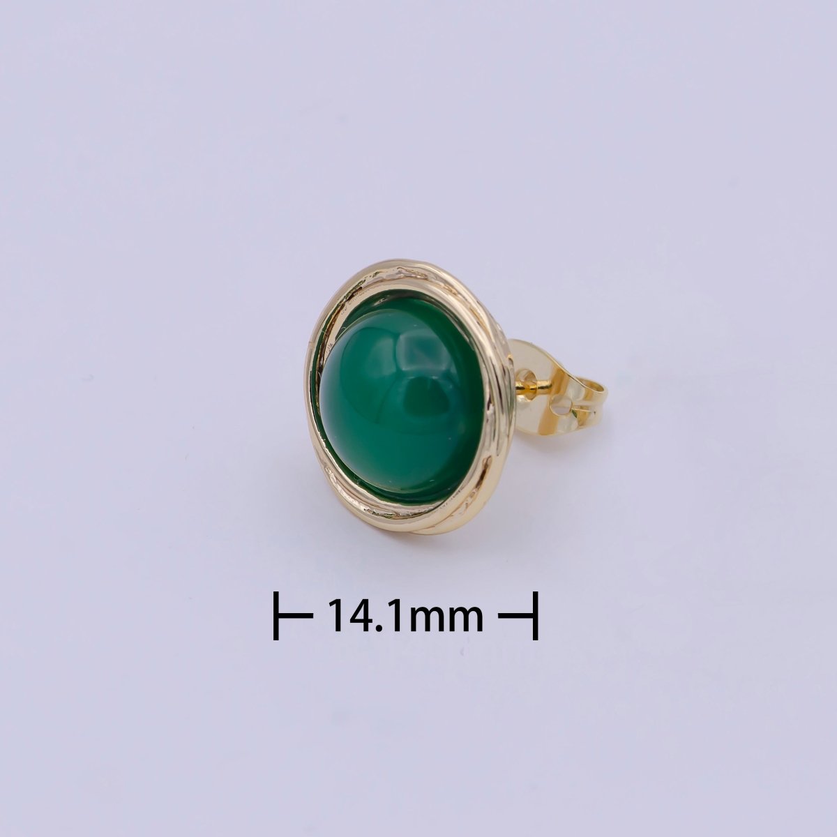 Emerald Studs Earring - Emerald Jewelry - Small Round Emerald Earrings - Green Stone Earring Q-164