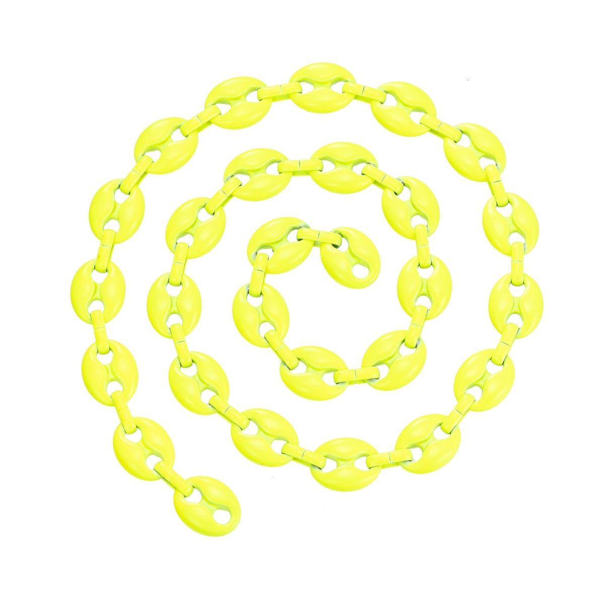 Enamel Mariner Anchor Gold Plated Chain, Colorful Link Neon Enamel Chain per Yard For Jewelry Making | ROLL-507 to ROLL-516 Clearance Pricing