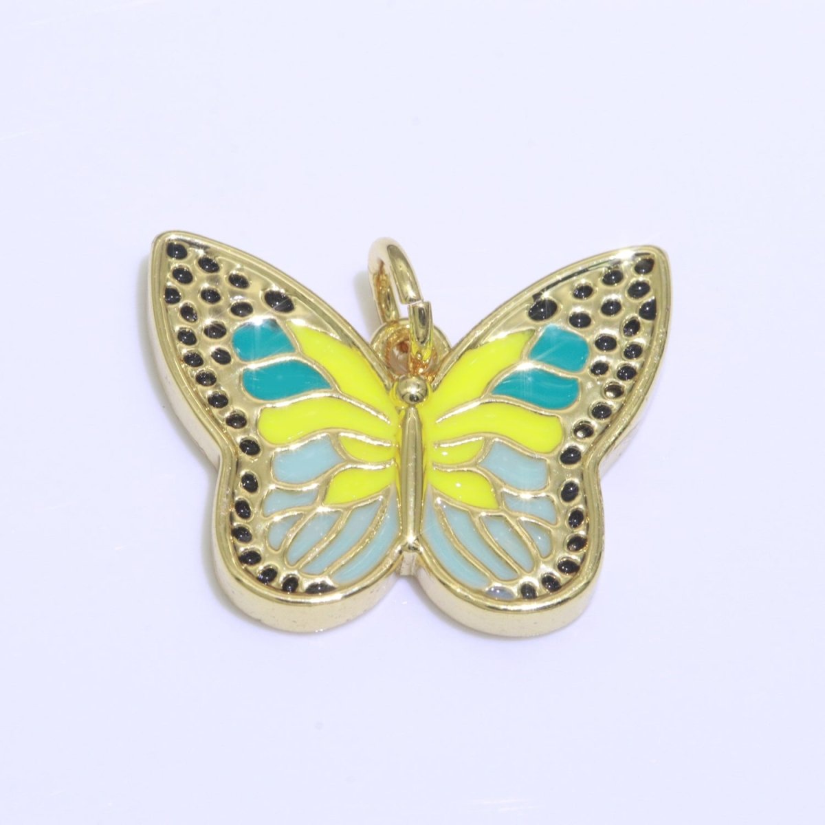 Enamel Monarch Butterfly Gold Filled Butterfly Pendant Mariposa Animal Lover Necklace Pendant Charm Designer Colorful Jewelry Making M-374 M-375