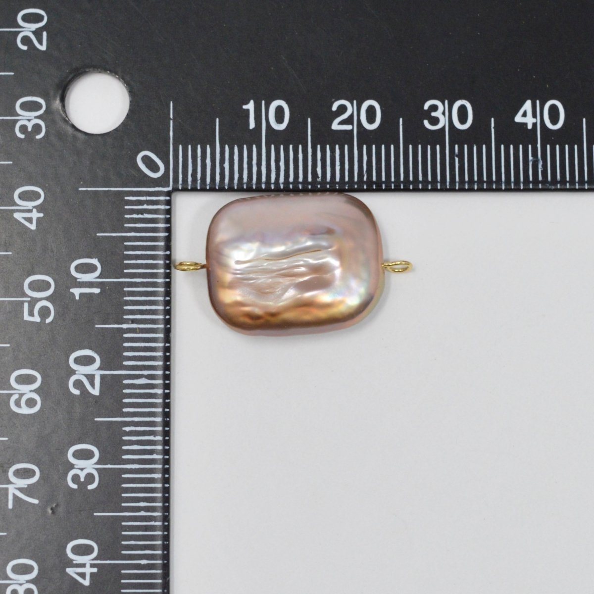 Freshwater Pearl Purple Pink Rectangle Pearl Connectors P-1804