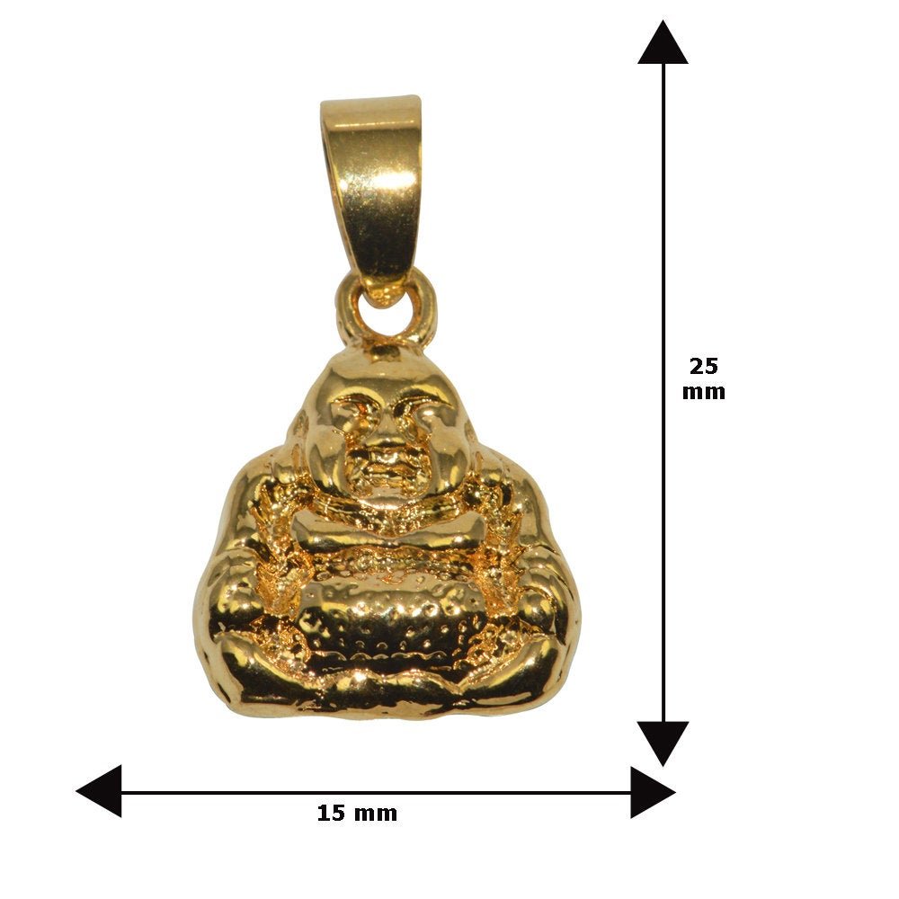 Genuine Gold Filled Plated Gemstone Elegant Necklace Jewelry Pendant Sitting Lotus position Buddha Design Buddhism religion D-027