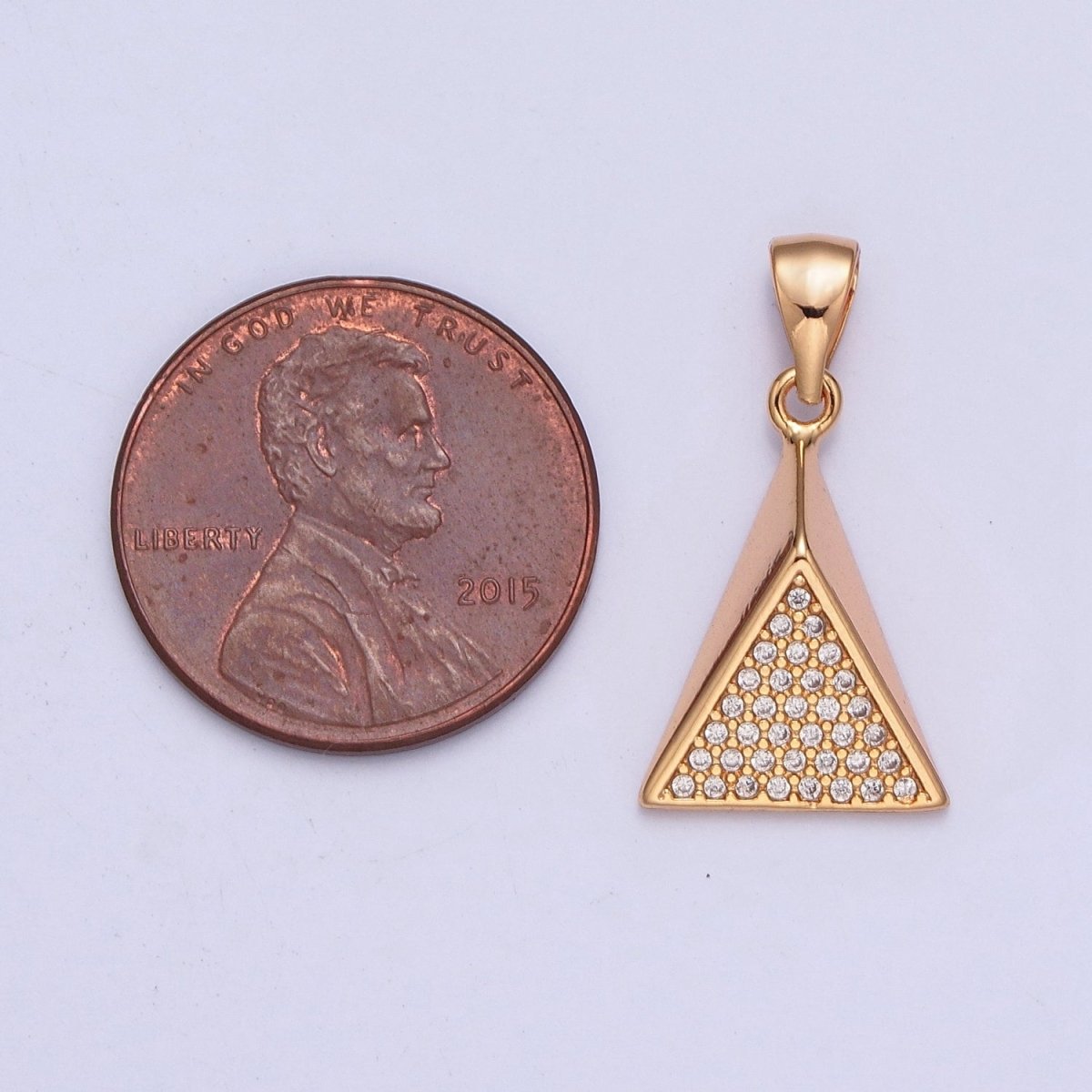 Geometric Micro Pave CZ Triangle Pendant Fort Jewelry Making X-363