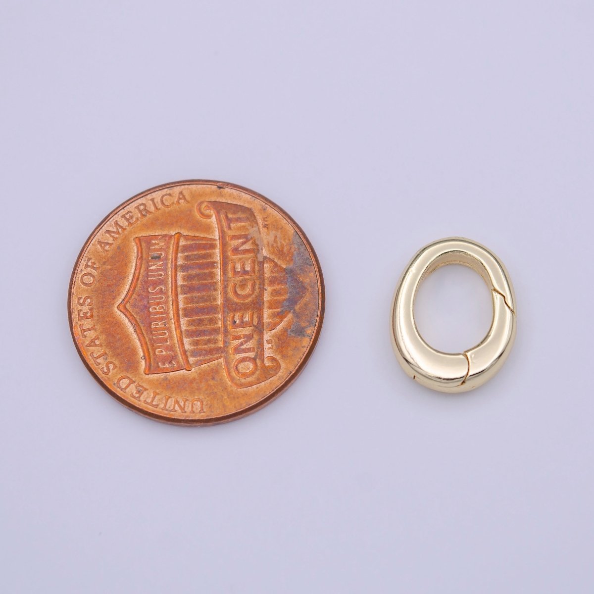 Gold 12mm Oval Spring Gate Push Ring Jewelry Supply | K-238