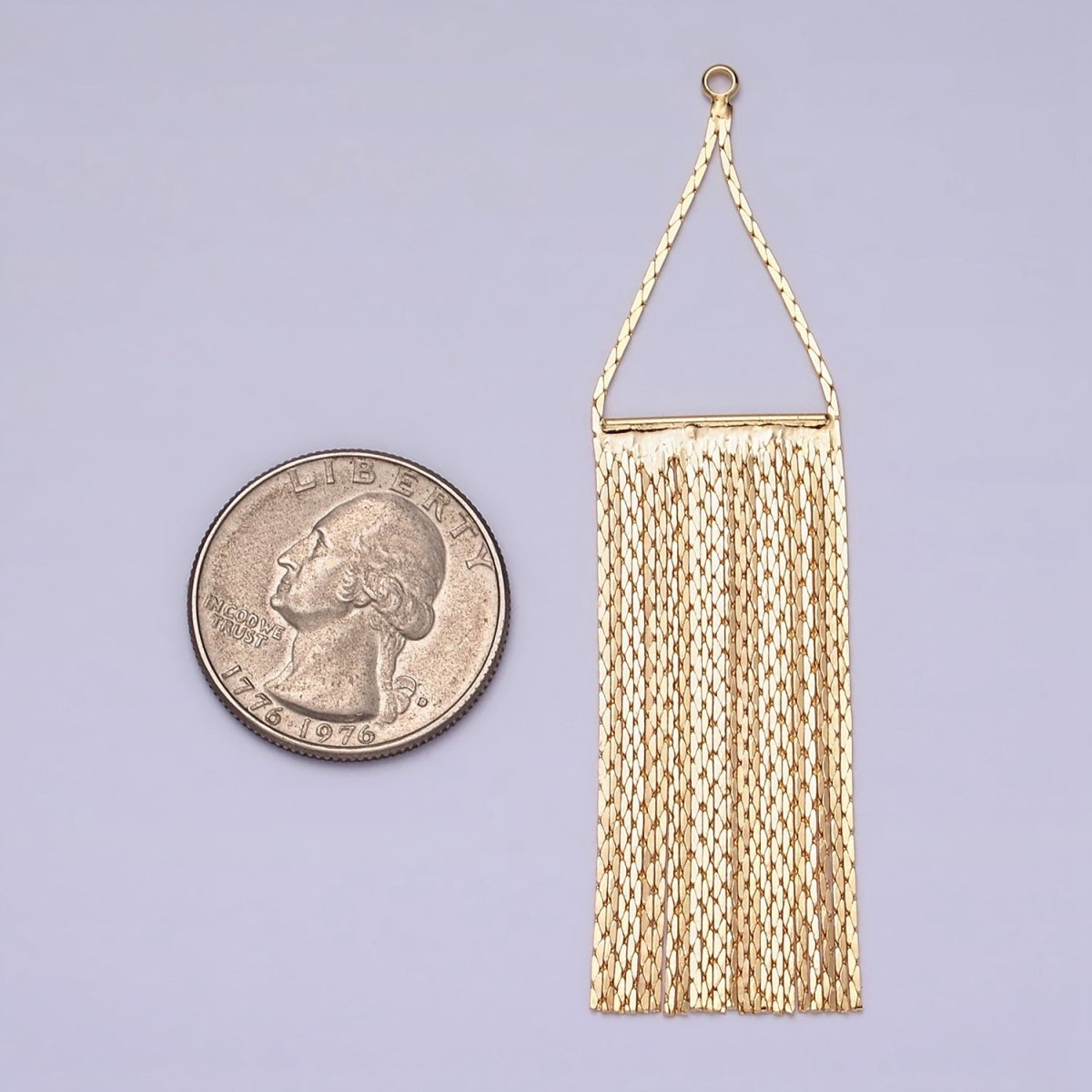 Gold 75mm Multiple Box Chain Rectangular Tassel Charm Jewelry Making Supply Fringe Jewelry | Z932