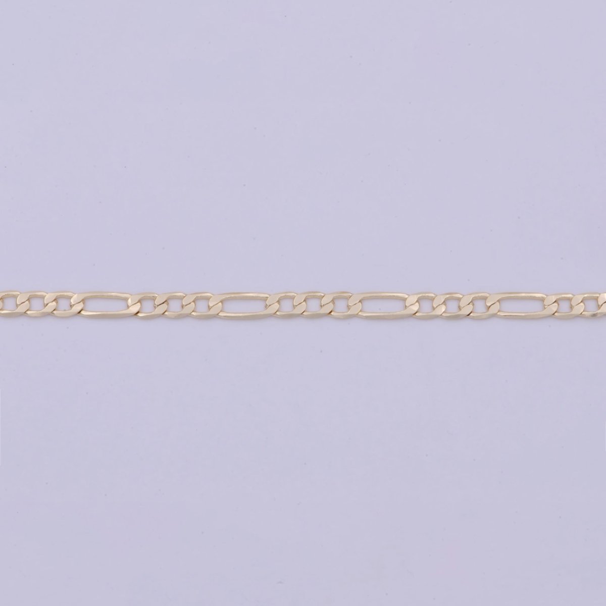 OS Gold Chain Half Pearl Necklace - Gold Figaro Chain Necklace - Dainty Pearl Choker - Emerald Green CZ | WA-511 Clearance Pricing