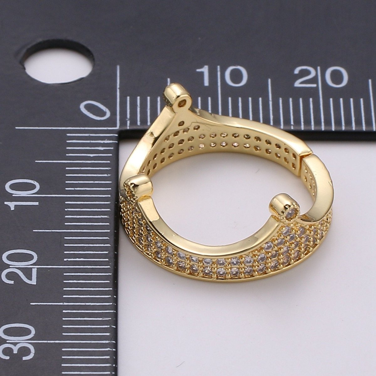 Gold Crown Ring - Micro Pave Crown Ring - Gold Vermeil Cubic Zirconia Adjustable Ring - Silver CZ Ring Crown - Open R-161 R-162