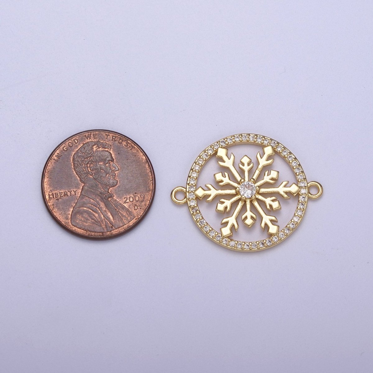 Gold CZ Pave Snowflake Charm Cubic Zirconia Snow flake Link Connector for Bracelet DIY Jewelry Finding Supplies F-146