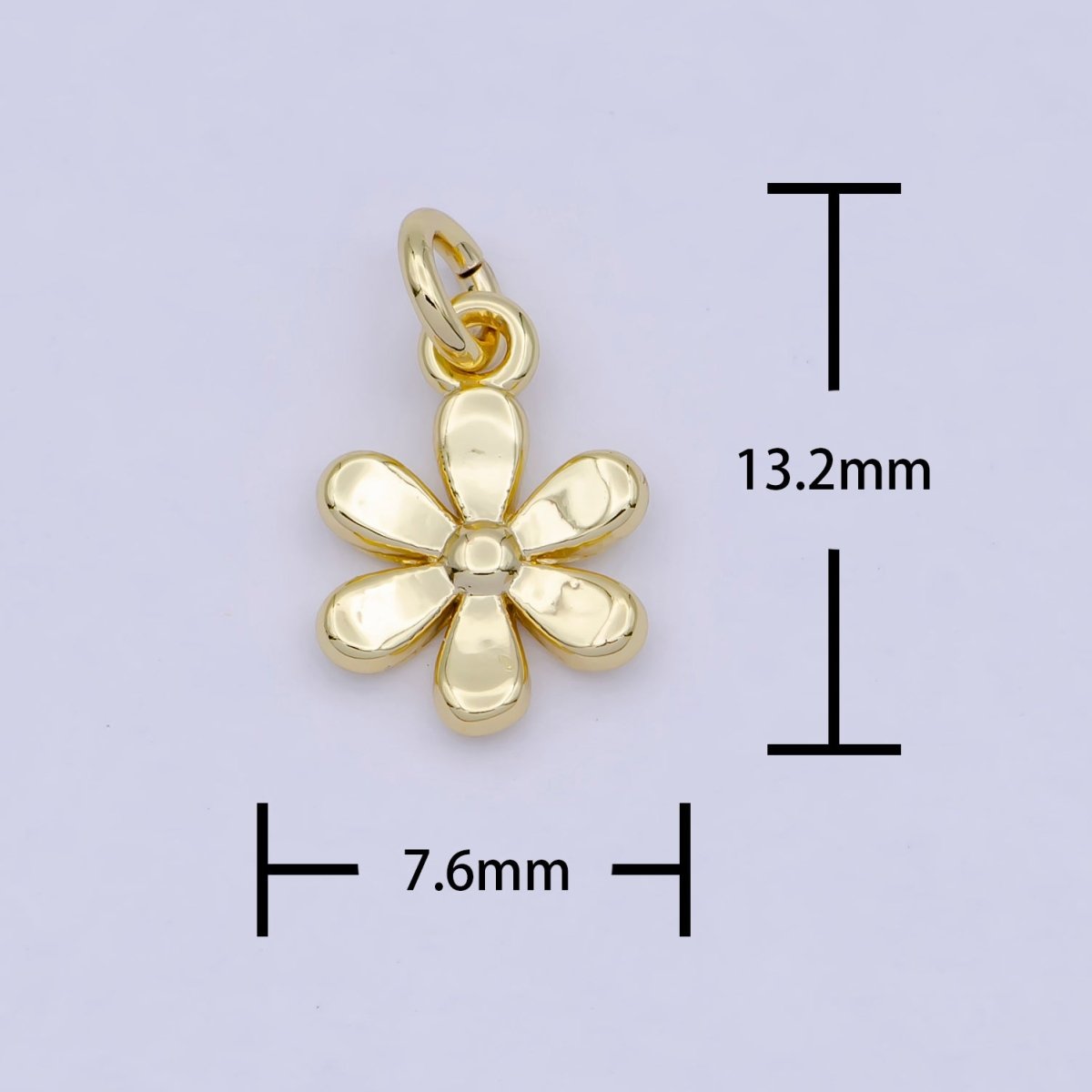 Gold Daisy Charm Flower Nature Charm For Jewelry Making Component AG-088