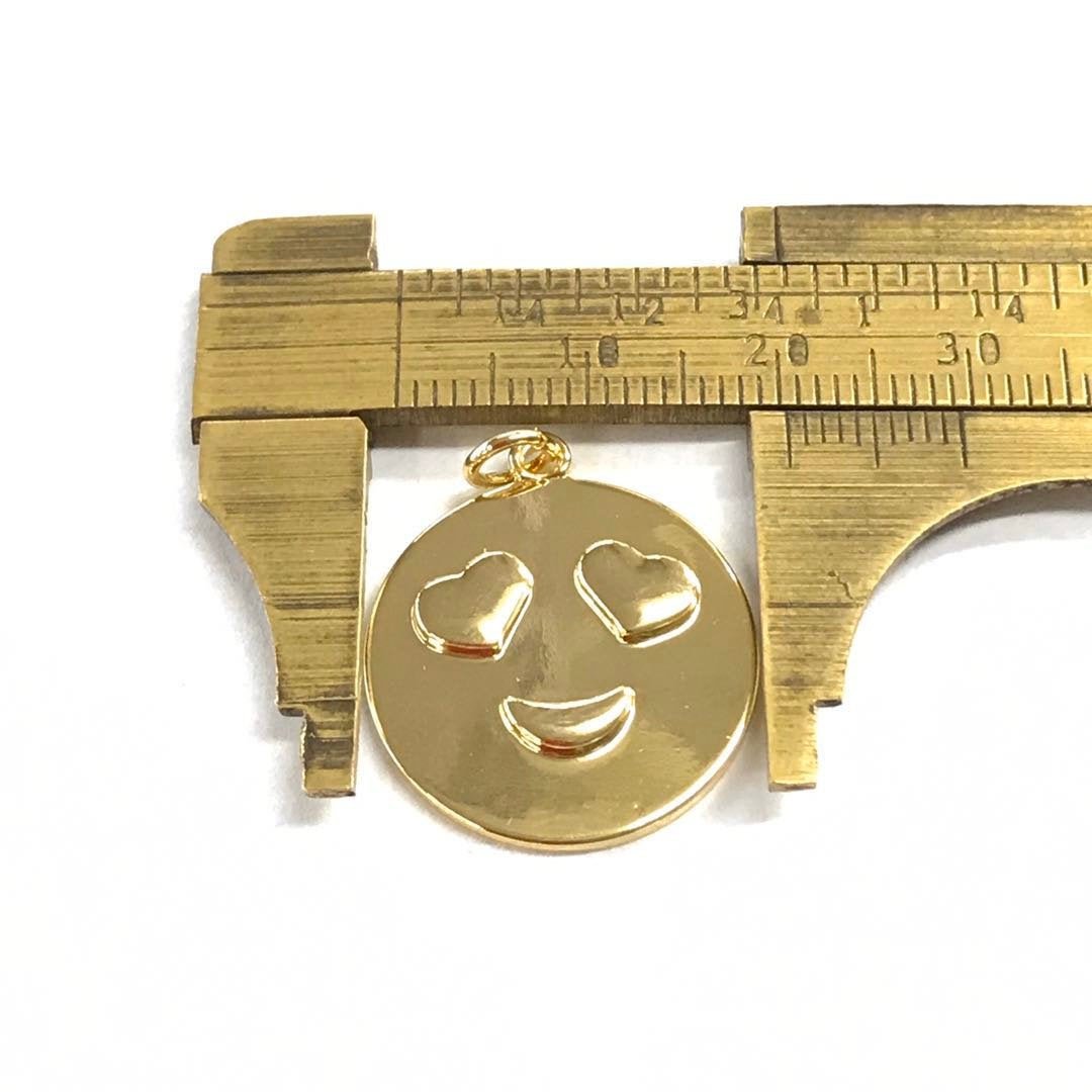 Gold emoji charm happy smile pendant for kids teens necklace jewelry supply I-631