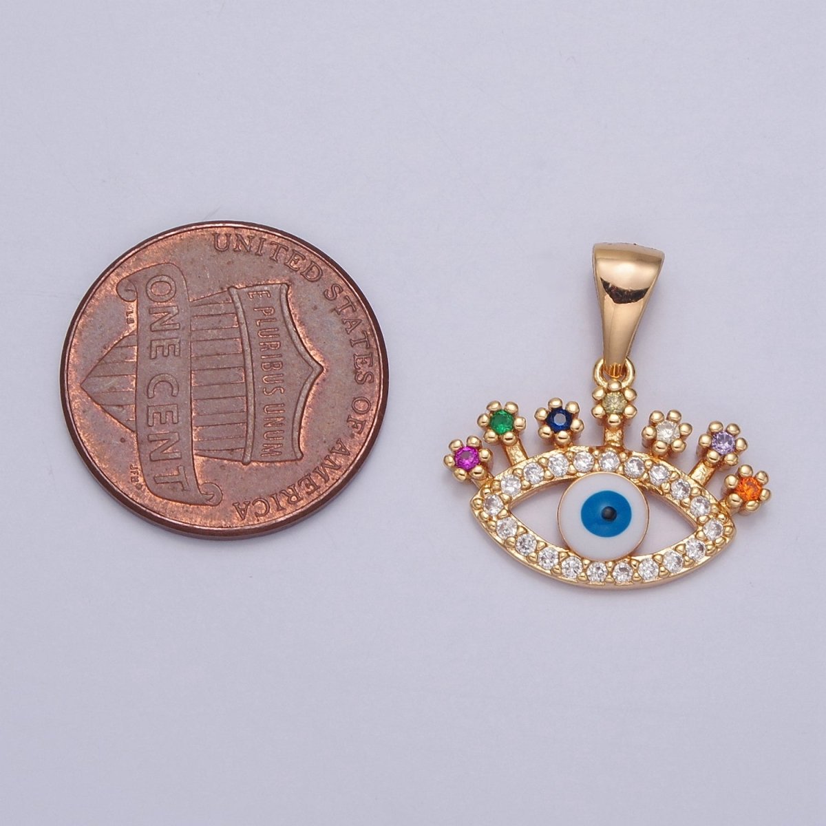Gold Filed Evil Eye Pendant Gold Eye Pendant Protection Jewelry Amulet Charm J-598
