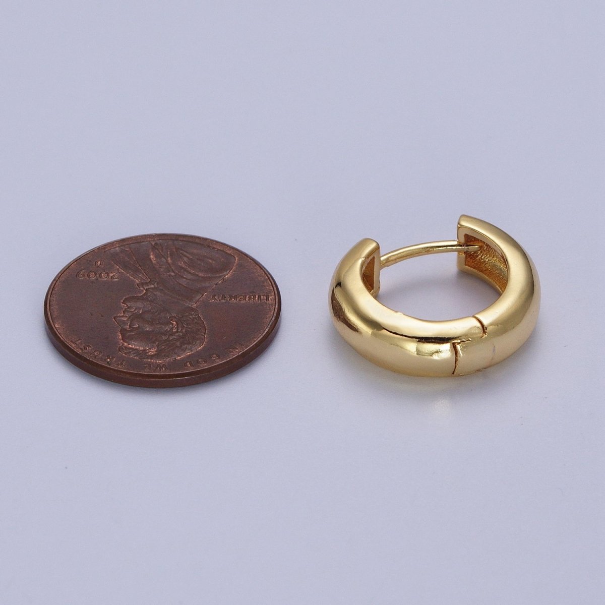 Gold Filled 15mm, 17mm Lever Back Huggie Earrings in Silver & Rose Gold Minimalist Jewelry | AD-264~AD-267