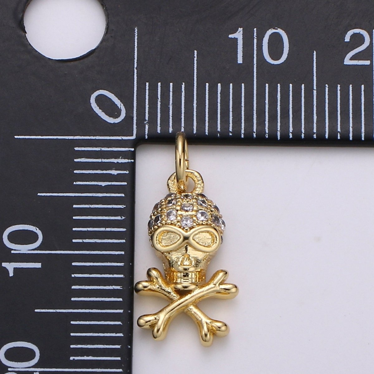 Gold Filled Crystal Danger Sign Charm D-790