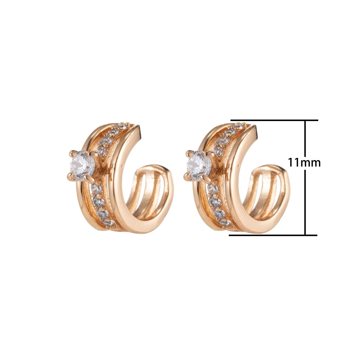 Gold Filled Crystal Earcuffs - AI-032