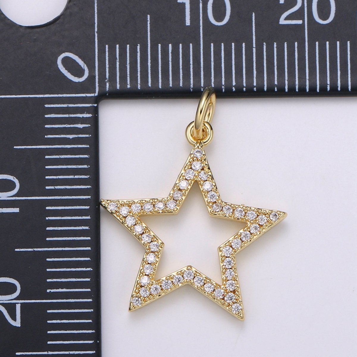 Gold Filled Crystal Star Charm E-157