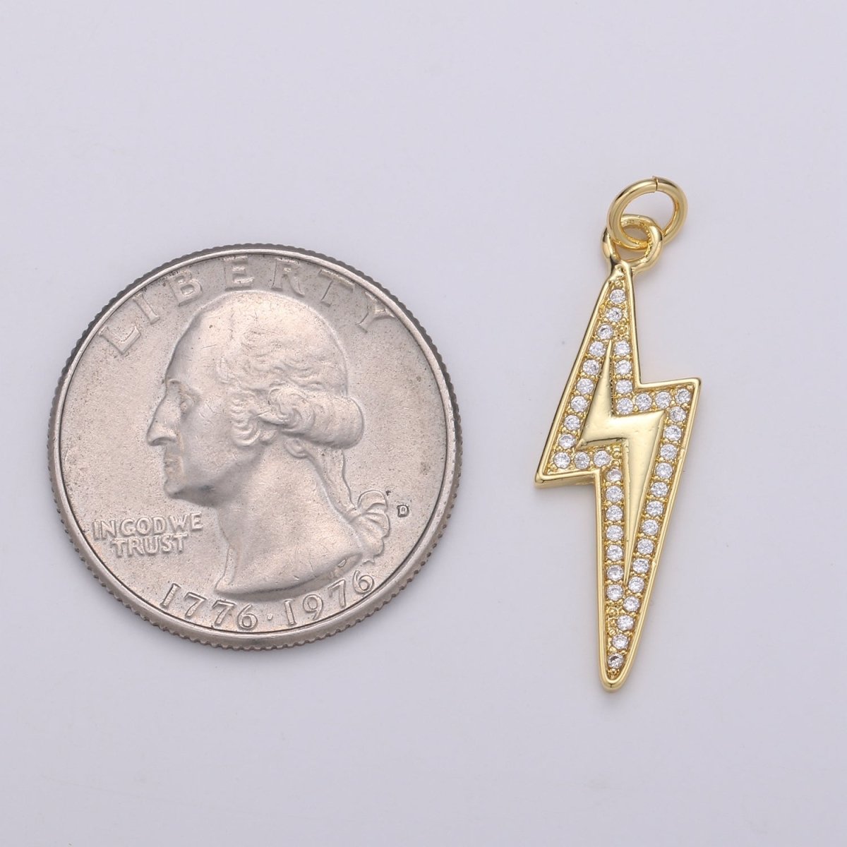 Gold Filled Crystal Thunder Bolt Lightning Gold Filled Charm D-834