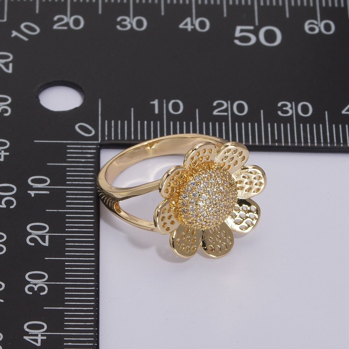Gold Filled Daisy Flower Ring - Statement Flower Ring - Stackable Ring - 3D Flower Ring Size 7,8,9 U-102~U-104