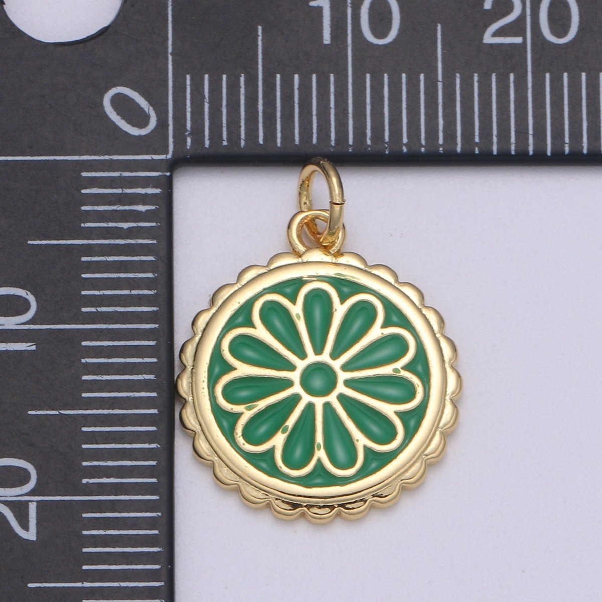 Gold Filled Flower Coin Charm E-256-E-262