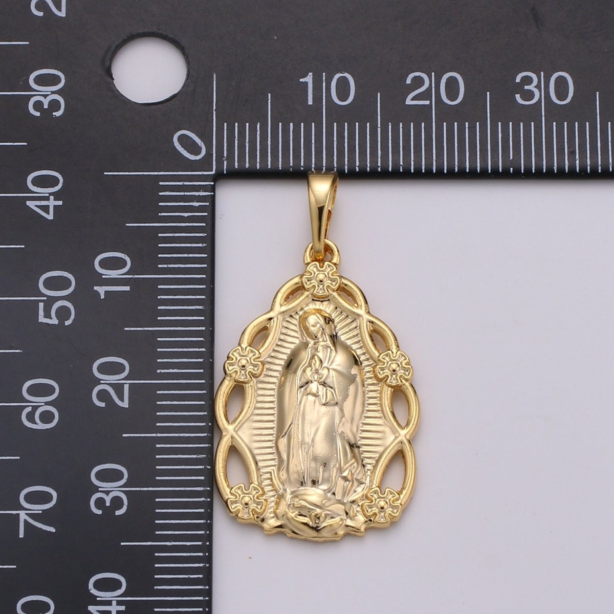Gold Filled Holy Mary Lady of Guadalupe Pendants J-117