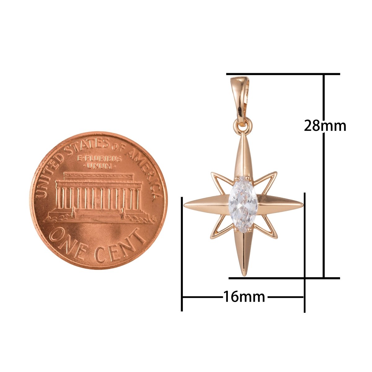 Gold Filled Long Star Pendants I-815