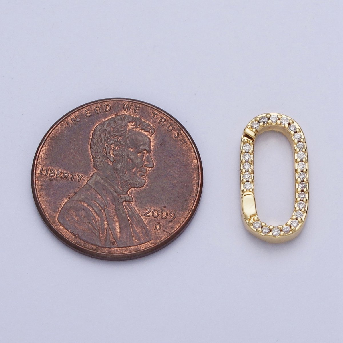 Gold Filled Micro Pace CZ Long Oval Spring Gate Clasps For DIY Jewelry Making in Gold, Silver, Rose Gold, Black L-858 L-859 L-860 L-861