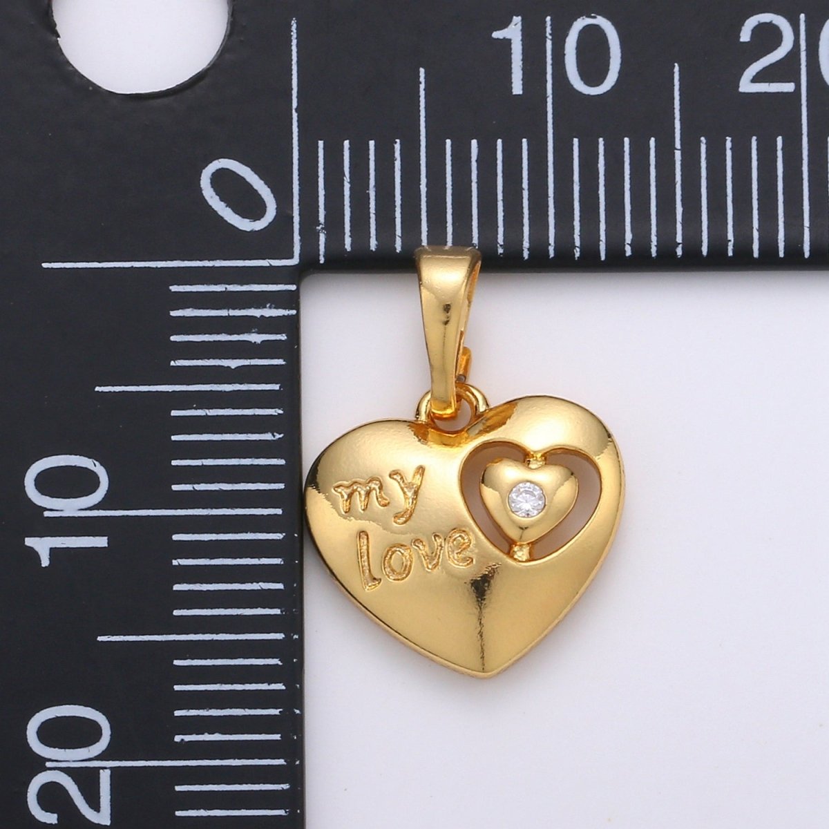Gold Filled My Love Heart Pendants J-082