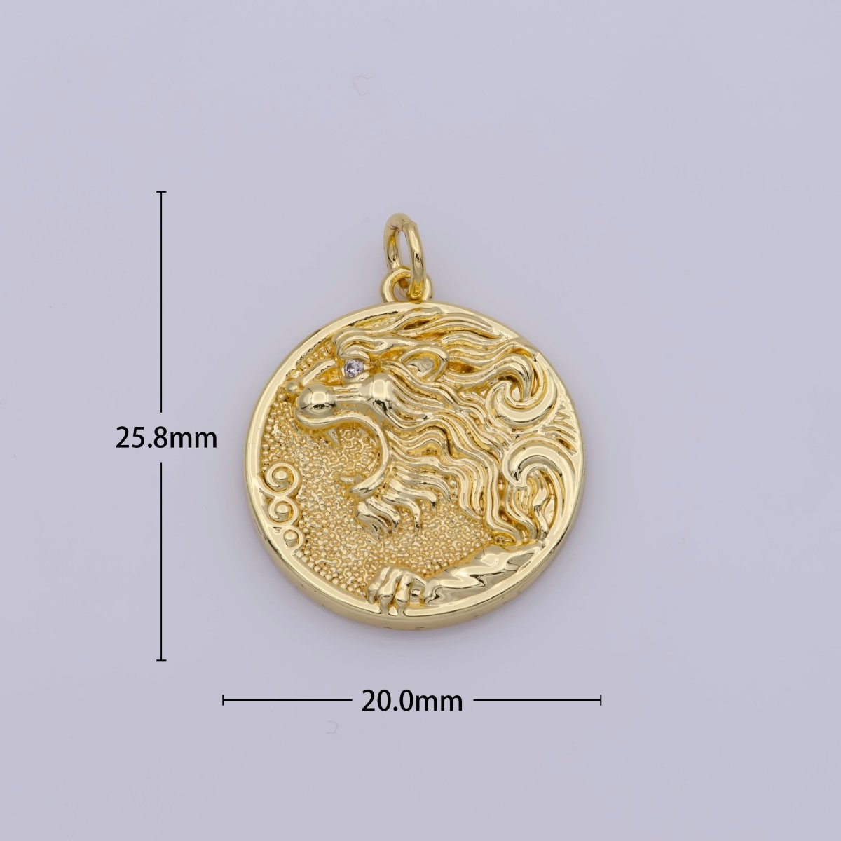 Gold Filled Roaring Dragon Mythical Coin Charm | M-809
