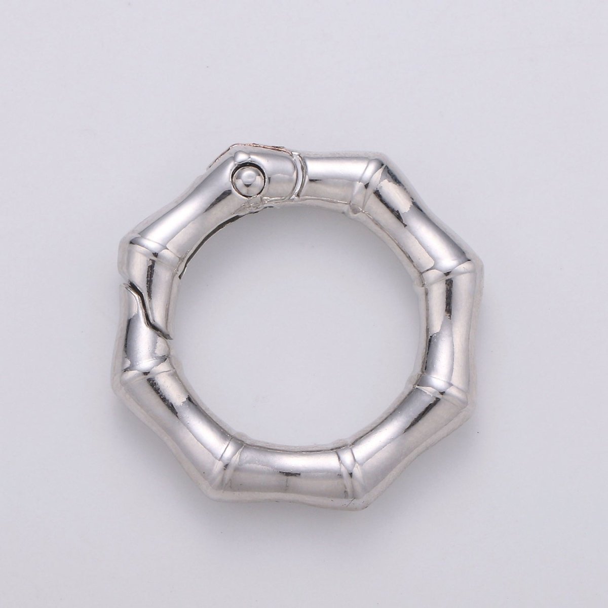 Gold Filled Simple Octagon Push Gate Ring Clasp For DIY Jewelry Making Connectors Wrislet Holder L-057