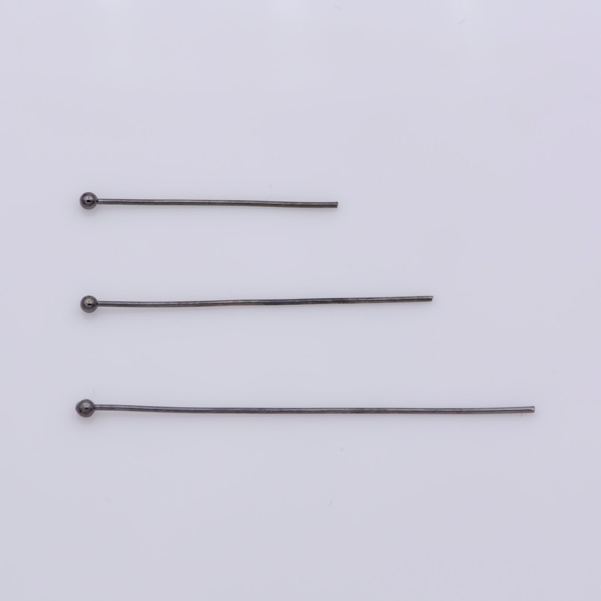 Gold Head Pins Silver Ball Point Headpins, 0.5mm (24 Gauge) by 25mm,35mm,45mm Gold Plated Brass Ball L-536 L-543~L-545