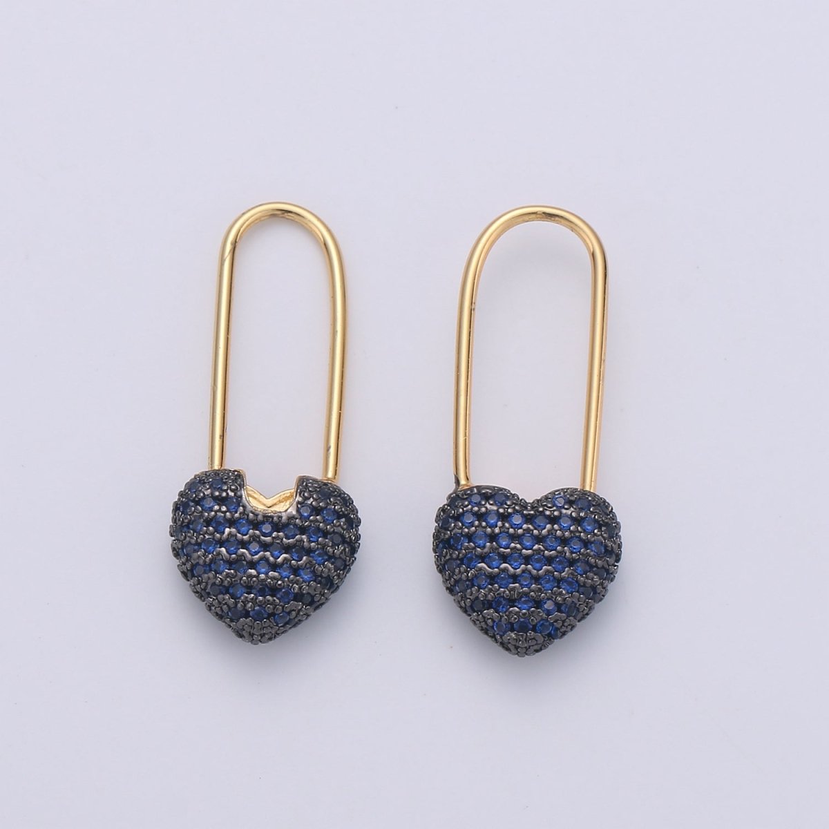 Gold Heart earrings Pin earrings Heart jewelry Colorful earrings Unique jewelry Gold earrings Dainty earrings Delicate Earrings K-532 - K-535