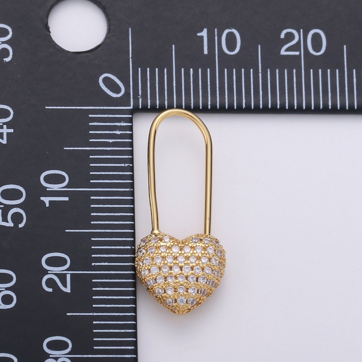 Gold Heart earrings Pin earrings Heart jewelry Unique earrings Unique jewelry Gold earrings Dainty earrings Delicate Earrings K-543