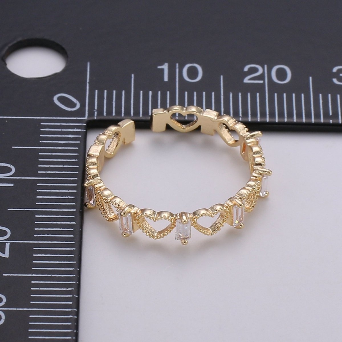Gold Heart Ring, Love Ring, Open Heart RinG Adjustable Open Ring, Gold Stacking Ring Minimalist Heart Ring, Valentine Gift for her R-199