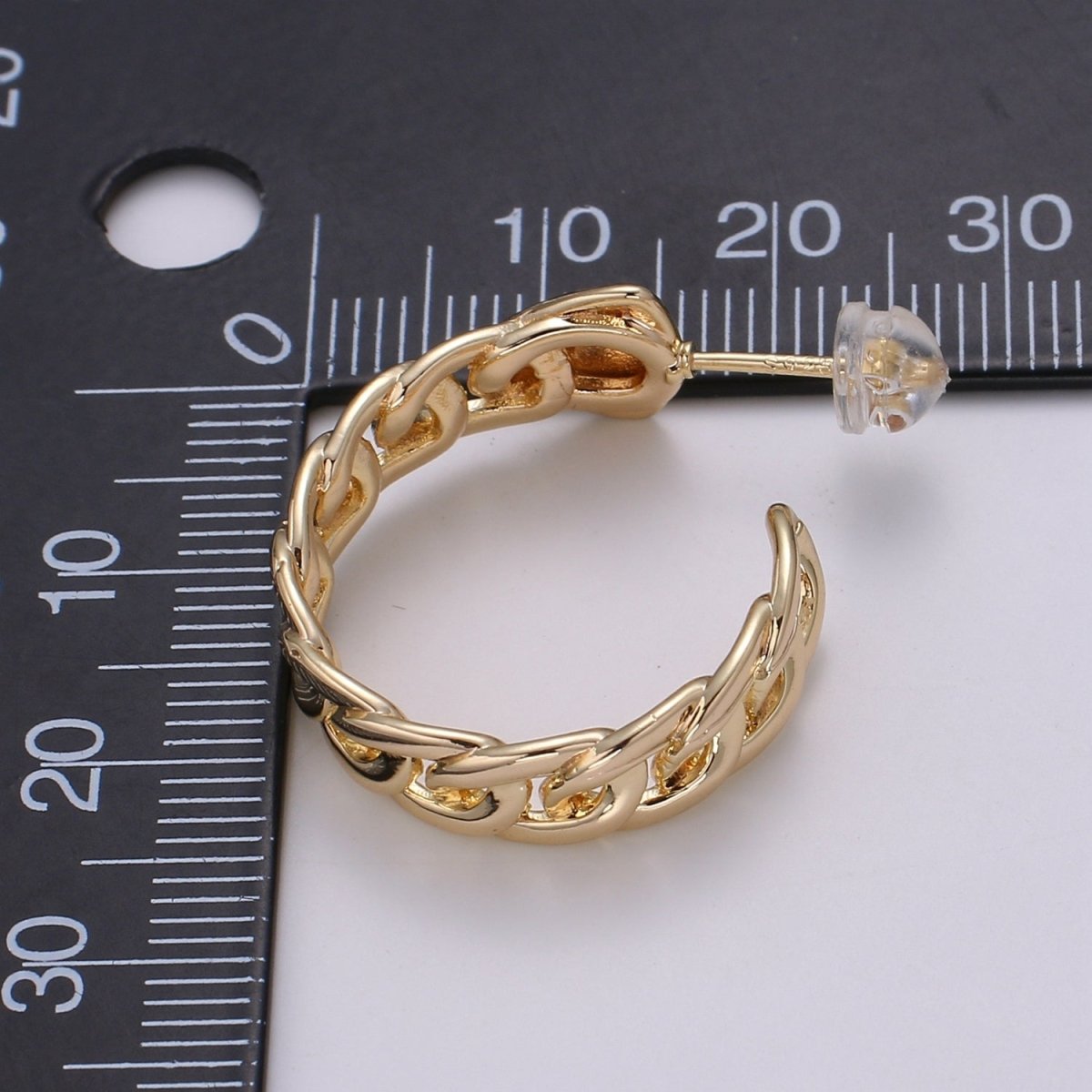 Gold Link Chain Hoop Earrings • Bold Gold Hoop Earrings • Chunky Earrings • Statement Hoops • 18k Gold Filled Hoops Earring gift for her Q-458