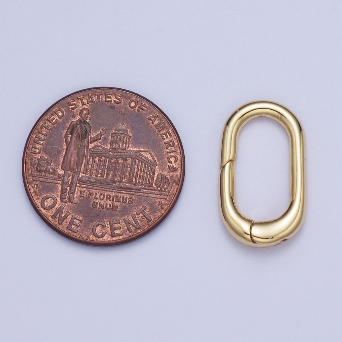 Gold Long Oval Rectangular Spring Gate Ring Findings Closure Supply For Jewelry Making L-916