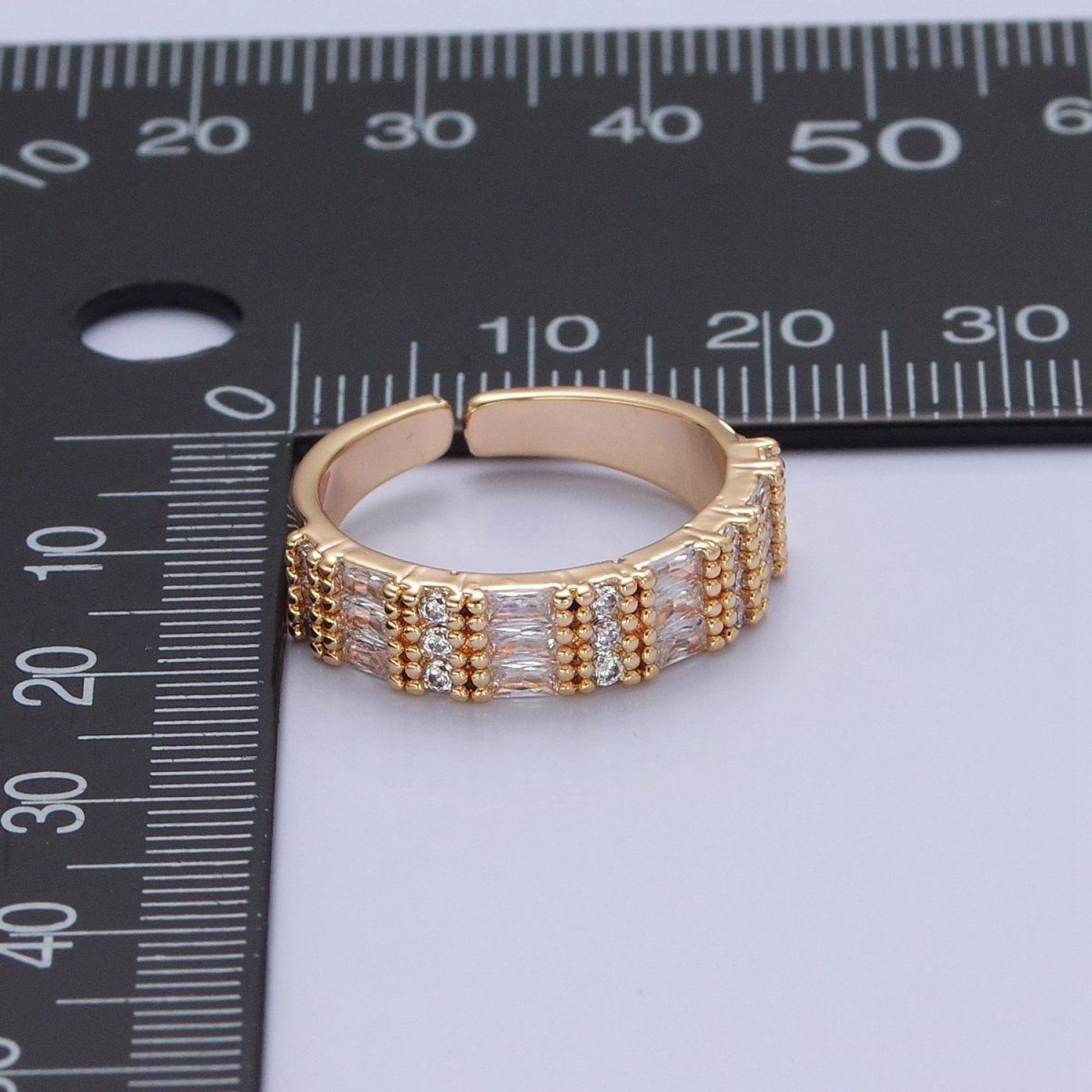 Gold Minimalist Pave Ring Statement Ring Chunky Pave Ring O-734