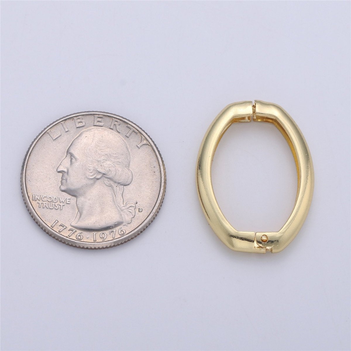 Gold Necklace Clasp, Oval Spring Gate Ring , Oval Gate Ring , Basic Supplies 24k Gold Filled Clasp for Necklace Supply K-392
