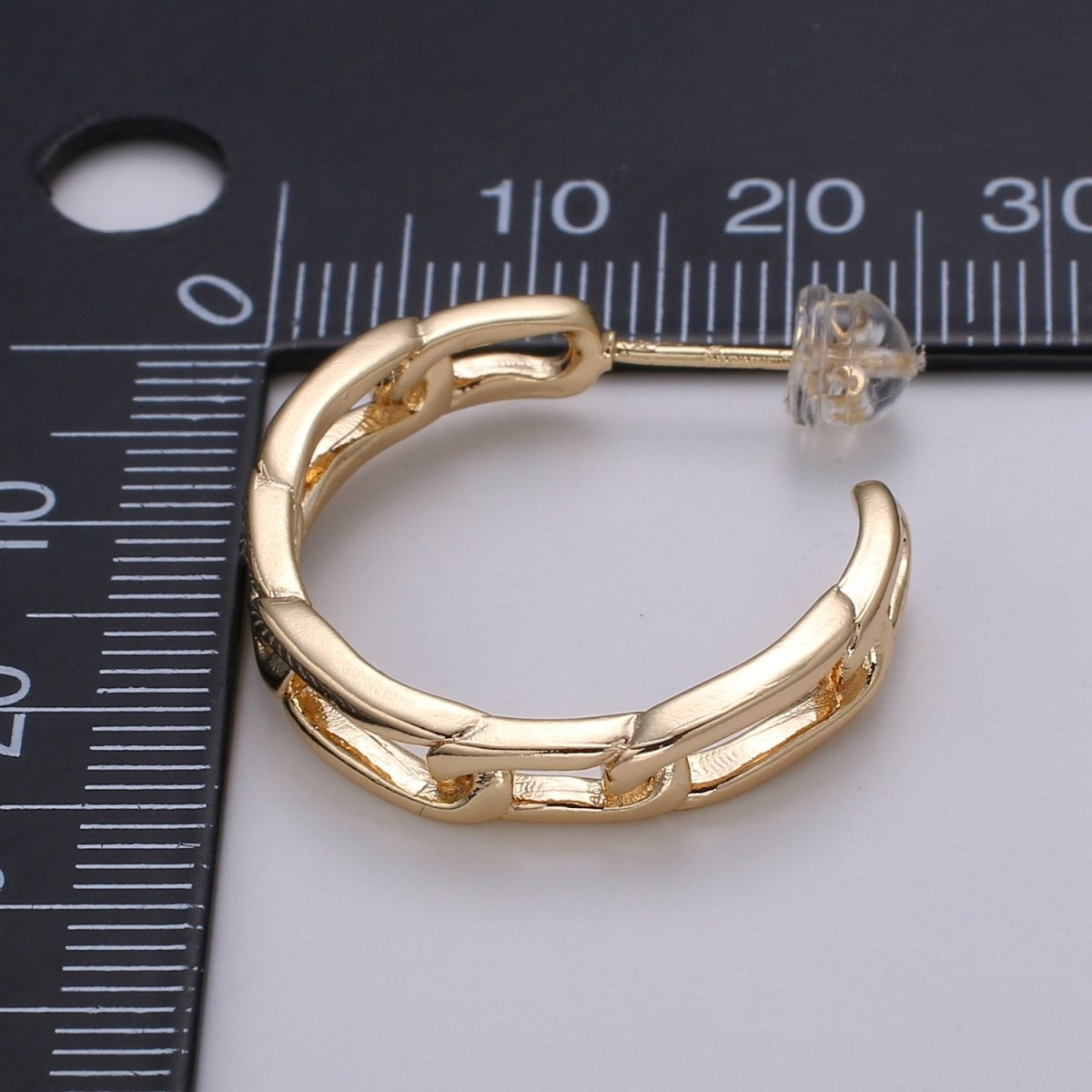 Gold Paper Clip Chain Hoop Earrings • Bold Gold Hoop Earrings Chunky Earrings • Statement Hoops • 18k Gold Filled Hoops Earring gift for her Q-445