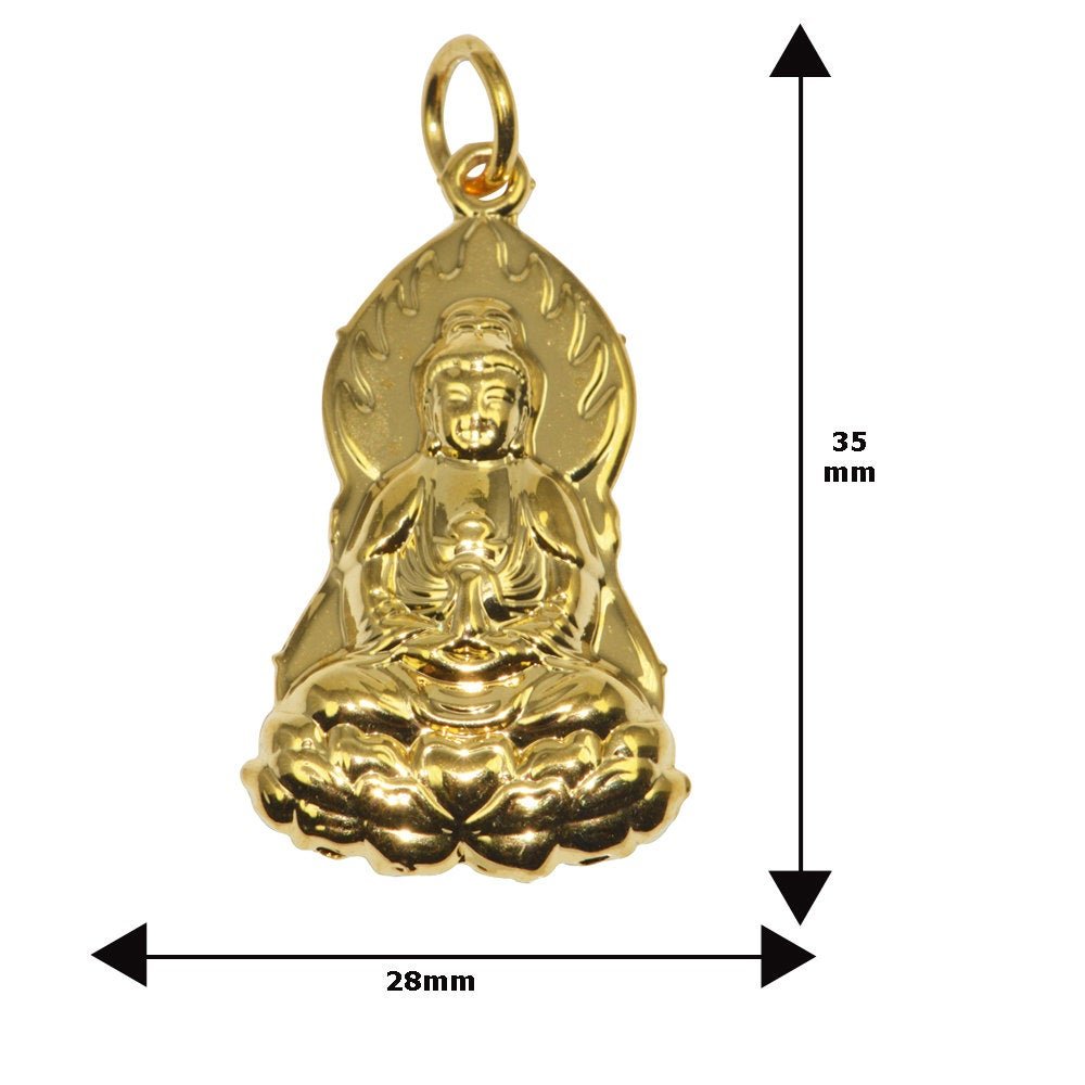 Gold Plated Buddhaism Deity Beliefs Necklace Jewelry Pendant Good Luck Religion Design I-068