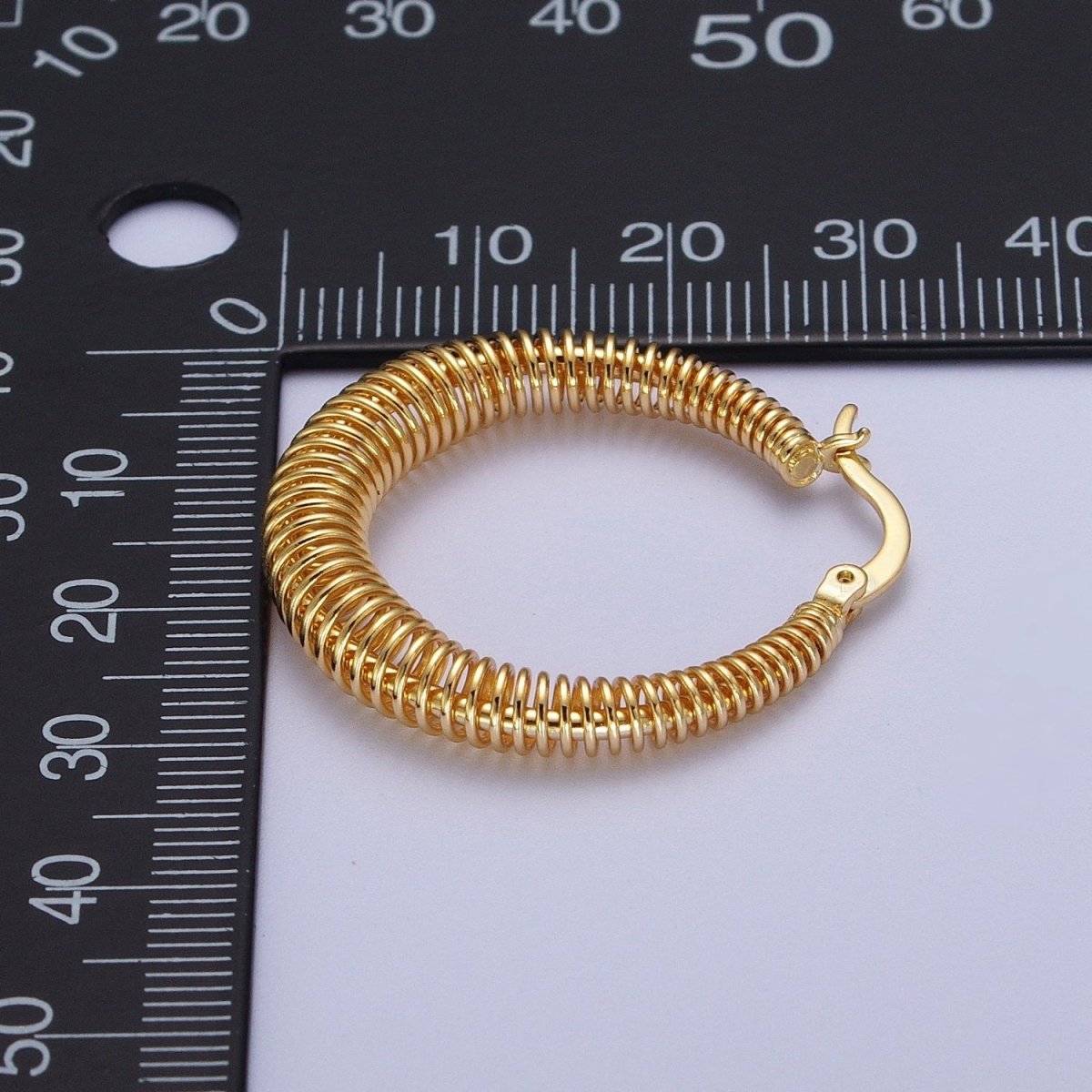Gold Round Spiral Hoop Earring Statement Hoop Earrings Gold Rhombus Coil Earring AE-539