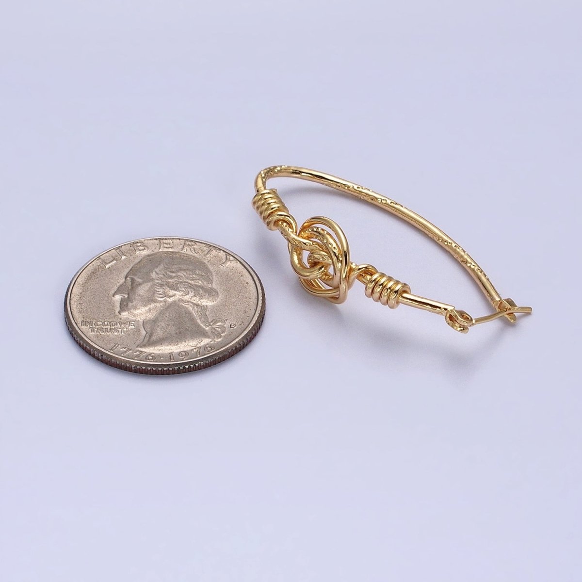 Gold, Silver Rose Flower Wire Coil Textured Oblong Oval Thin Latch Earrings | AD812 AD813