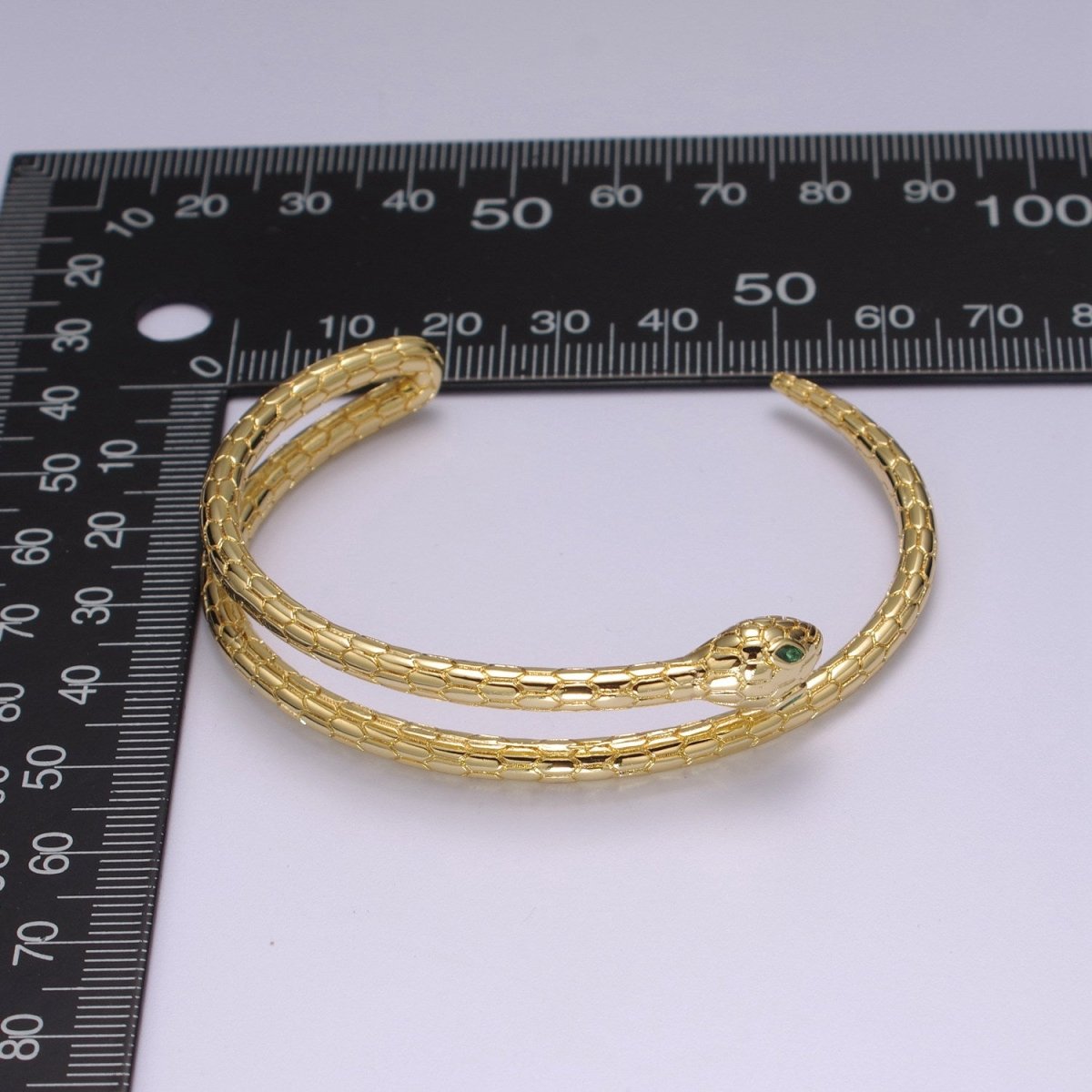 OS Gold Snake Cuff Bracelet Wrap Snake Bangle Stackable Jewelry | WA-287 Clearance Pricing