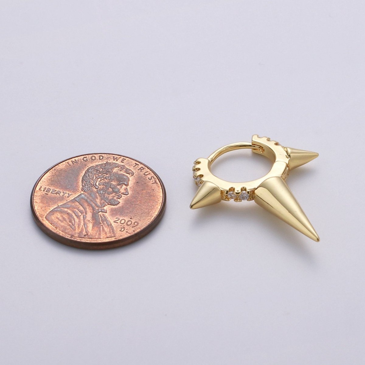 Gold Spiky Earrings, Spike Hoop Earrings, Dainty Huggie Earrings, Minimalist Earring, Small Gold Hoops Earring, Dainty Drop Earring K-708